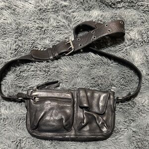 Free People Black Leather crossbody Bag